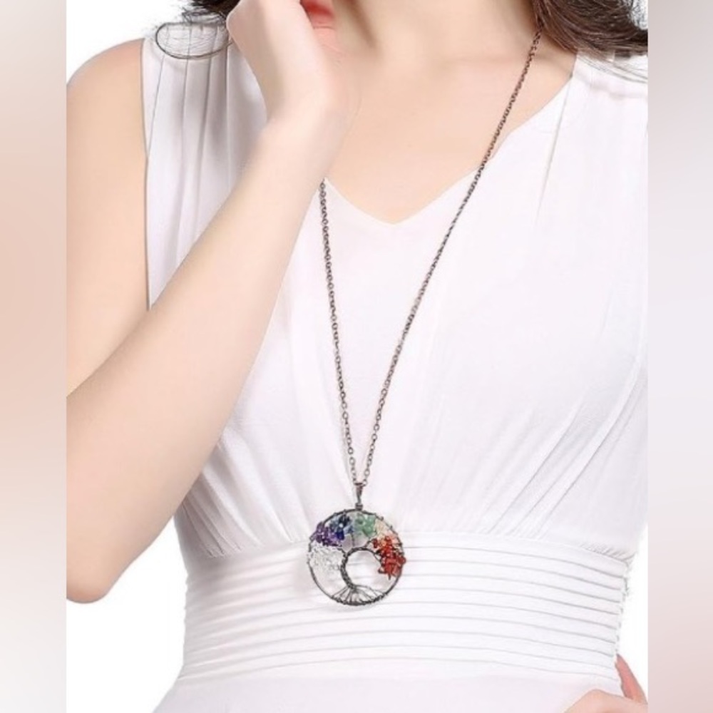 Tree of life chakra necklace.